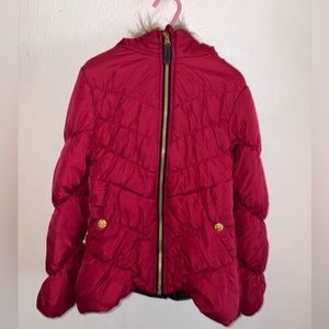 Red Puffer Winter Jacket Girl size Small (7-8)